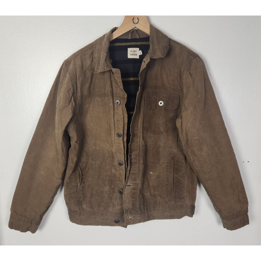 Flint and Tinder Men's Sz. S Waxed Trucker Jacket In Field Tan